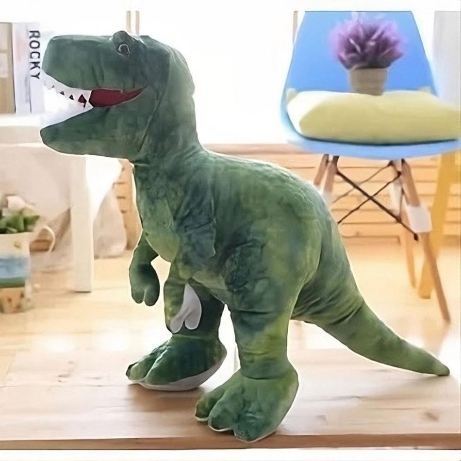 Peluche tyrannosaure vert géant doux enfant jurassique