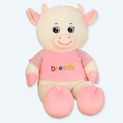 Peluche vache géante rose douce chambre enfant déco