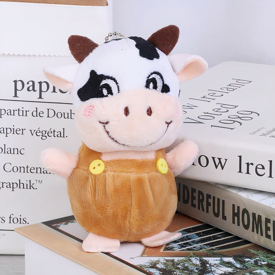 Peluche vache porte-clés mignonne douce cadeau original