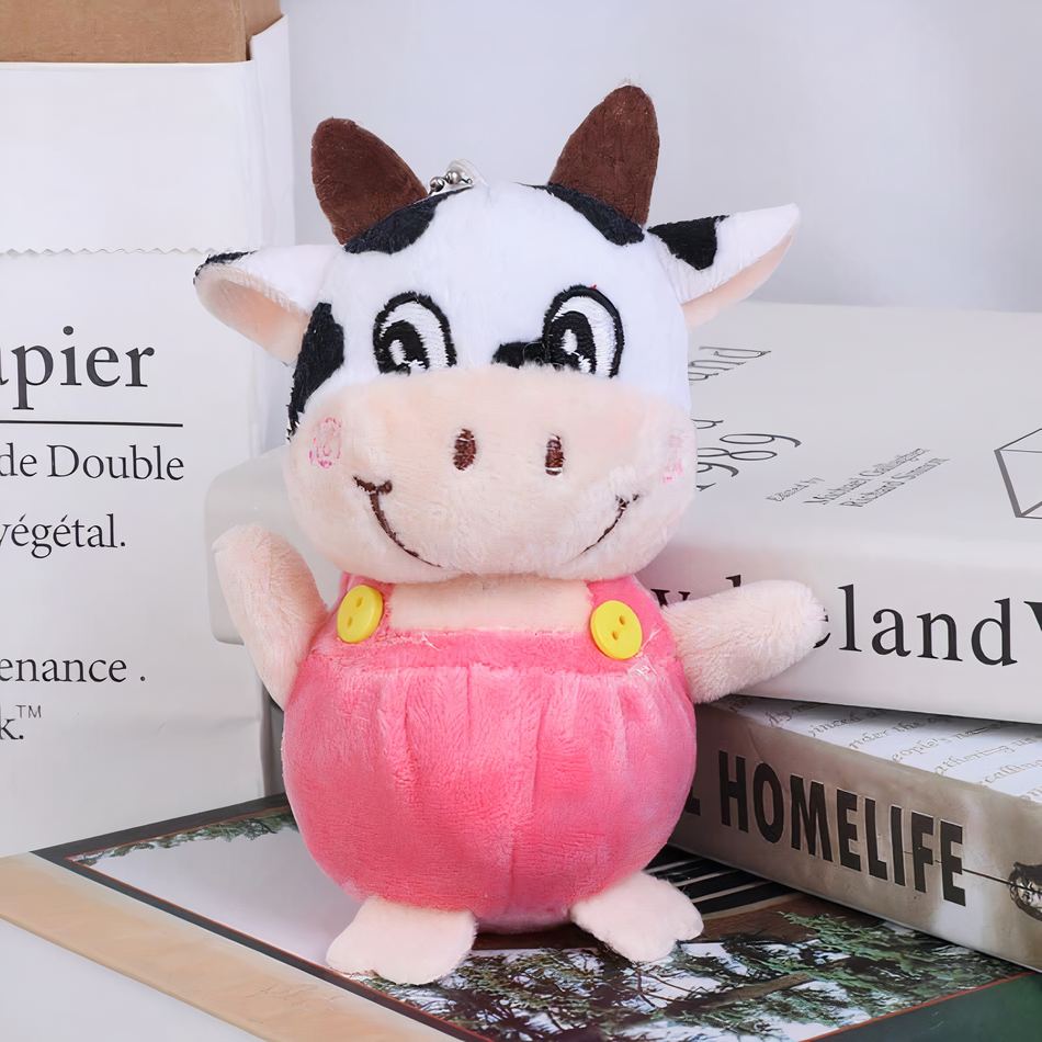 Peluche vache porte-clés mignonne douce cadeau original