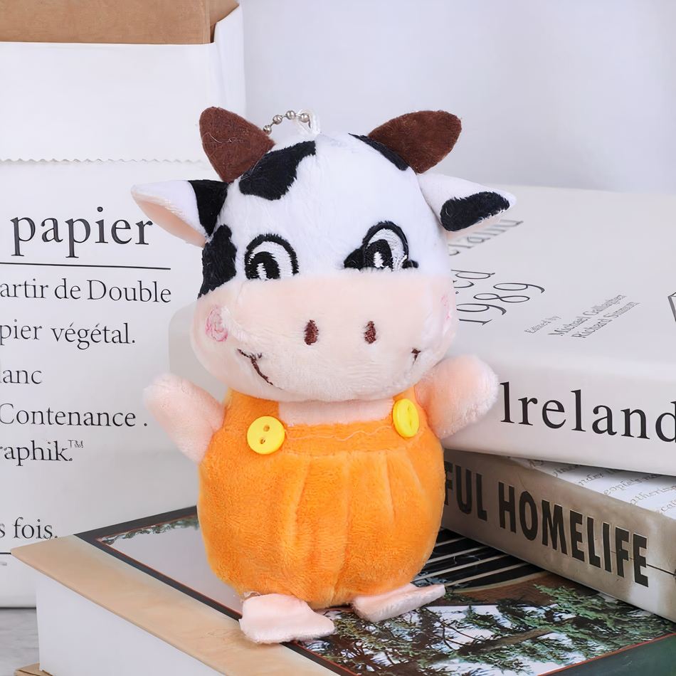 Peluche vache porte-clés mignonne douce cadeau original