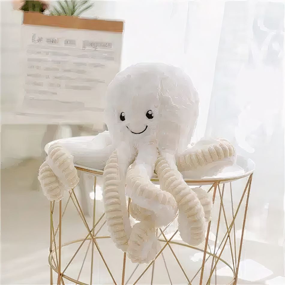Peluche pieuvre douce multicolore enfant câlin océan